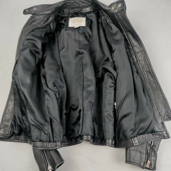 Vintage Wilson Black Leather Motorcycle Jacket Open Road Mens Medium - Picture 7 of 16